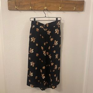 Black and Floral Culottes